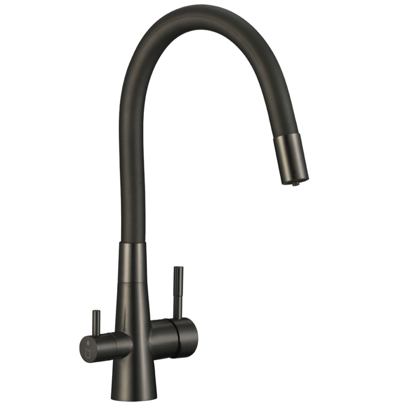 Bateria  Filtrująca Wodę Z Elastyczną Wylewką + Filtr Mineralizujący Riveco Grafit