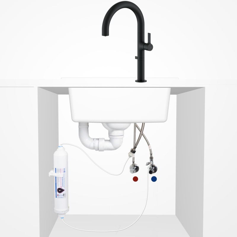 Bateria Filtrująca Wodę Pureco + Filtr Zmiękczający Czarna