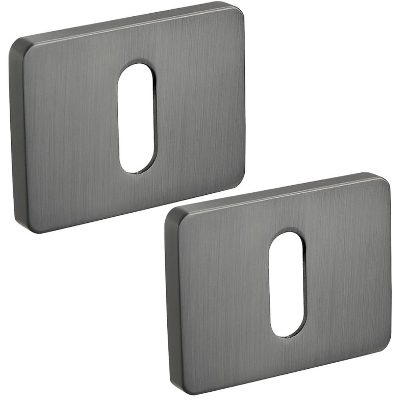 Szyld Drzwiowy Prostokątny Na Klucz Grafit Rozeta Wewnętrzna