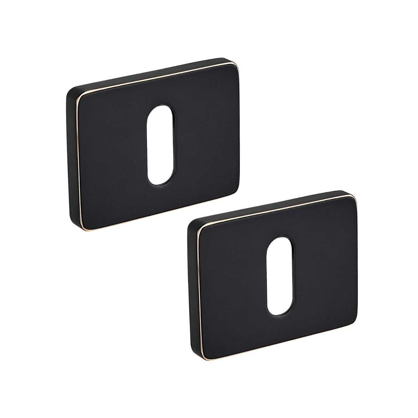 Szyld Drzwiowy Prostokątny Na Klucz Czarno-Złoty Rozeta Wewnętrzna