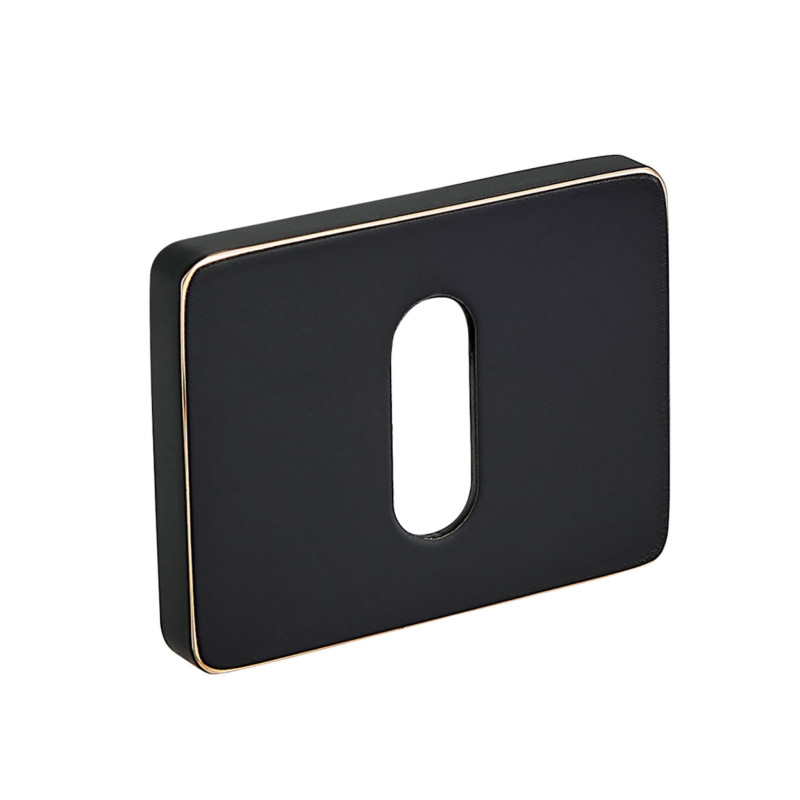 Szyld Drzwiowy Prostokątny Na Klucz Czarno-Złoty Rozeta Wewnętrzna