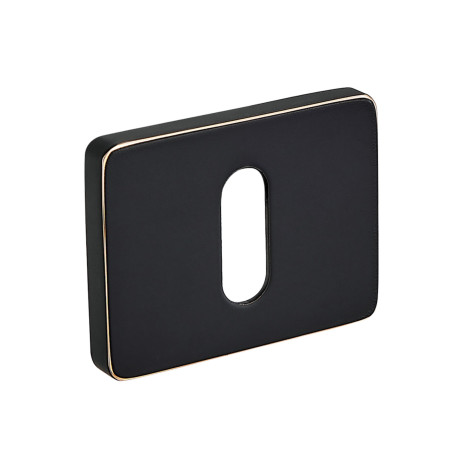 Szyld Drzwiowy Prostokątny Na Klucz Czarno-Złoty Rozeta Wewnętrzna