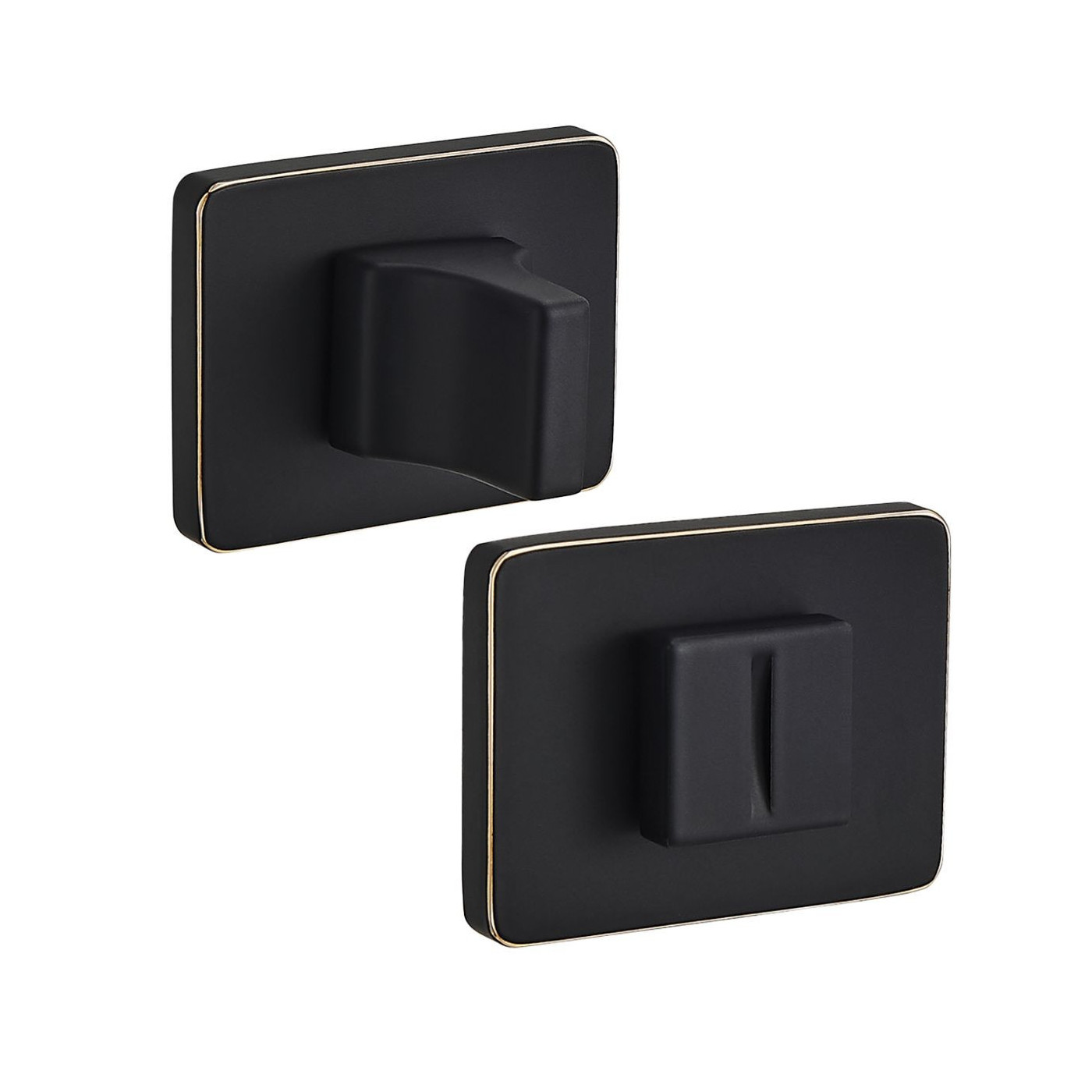 Szyld Drzwiowy WC Prostokątny Czarno-Złoty Rozeta Łazienka