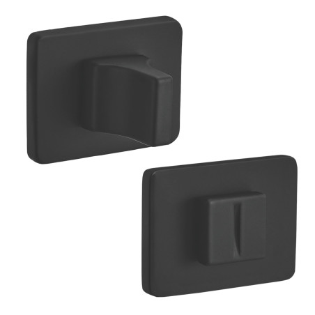 Szyld Drzwiowy WC Prostokątny Czarny Rozeta