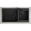 Zlewozmywak Granitowy Dwukomorowy Czarny MILOS