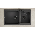 Zlewozmywak Granitowy 2 komorowy 50x86cm z syfonem Czarny MILOS Laveo