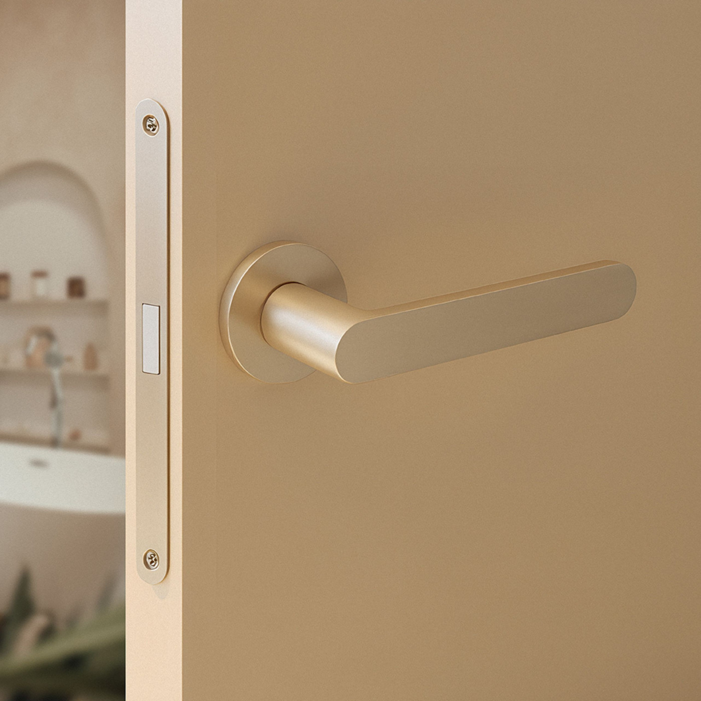 Klamka Wewnętrzna Klamka do Drzwi Wewnętrznych Szczotkowane Złoto Malaga