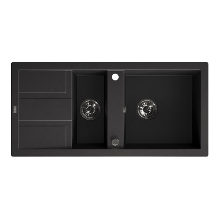 Zlew Zlewozmywak Granitowy Czarny 1,5 Komorowy