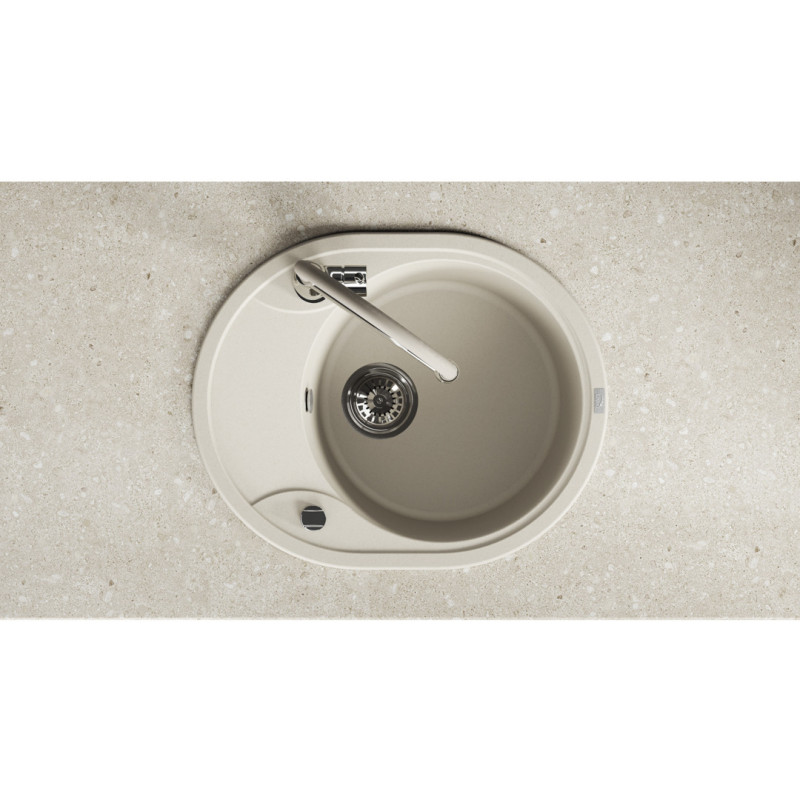 Zlew Zlewozmywak Jednokomorowy Beżowy z Ociekaczem