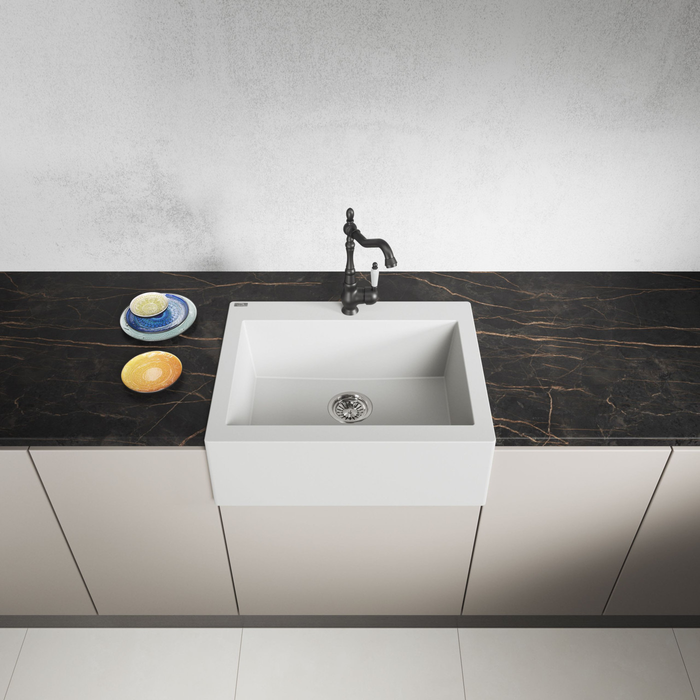 Zlew Zlewozmywak Granitowy Biały KOMODO