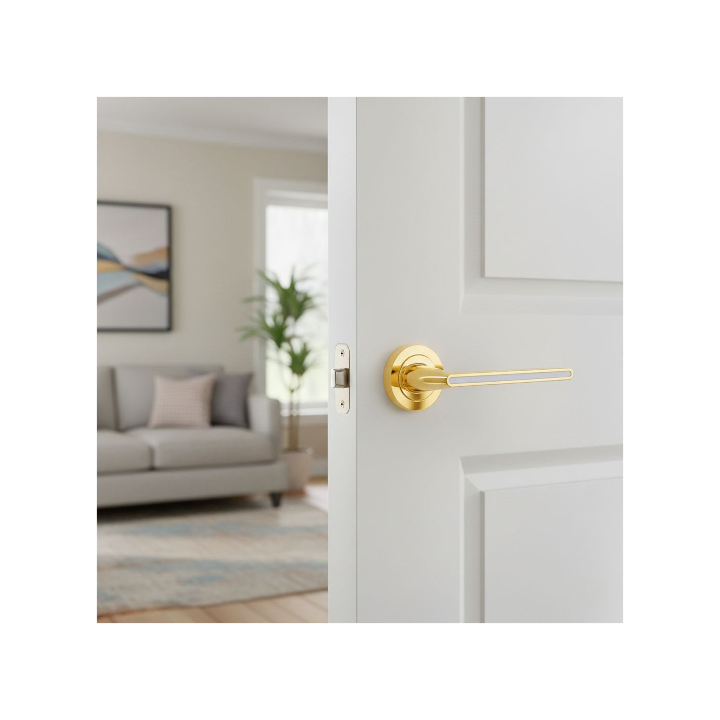 Klamka Wewnętrzna ELIKA Biała / Złota Klamka Wewnętrzna ELIKA Biała / Złota
