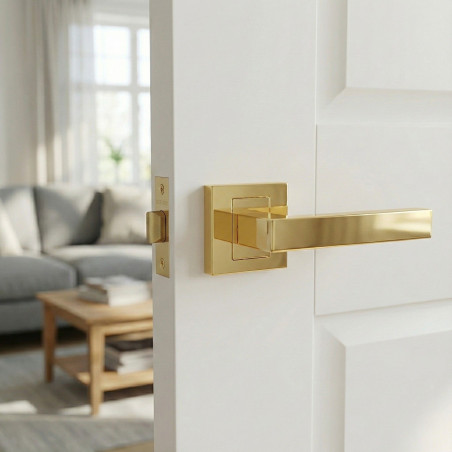 Klamka Wewnętrzna Qubik II Złota