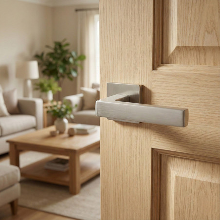 Klamka do Drzwi Wewnętrznych Satynowa KVADRATO