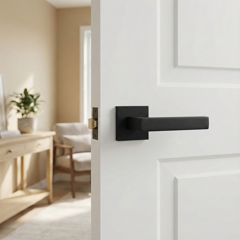 Klamka do Drzwi Wewnętrznych Czarna KVADRATO Klamka do Drzwi Wewnętrznych Czarna KVADRATO