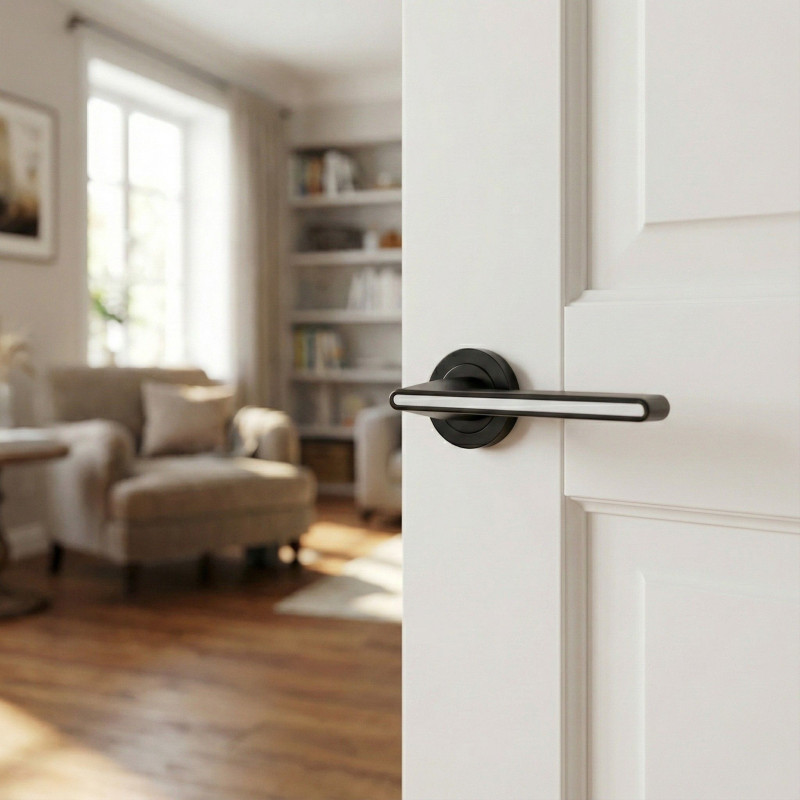 Klamka Wewnętrzna ELIKA Czarna / Chrom