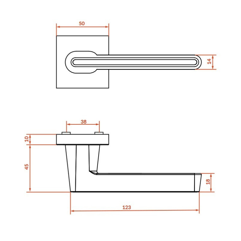 Klamka Wewnętrzna ELIKA II Czarna / Złota