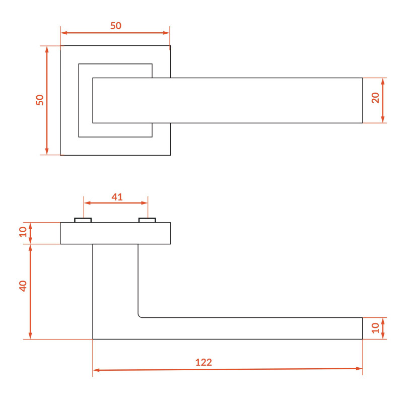 Klamka Wewnętrzna RANDO Czarna