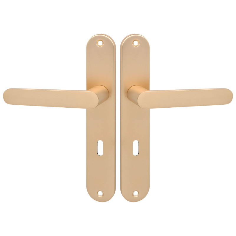 Klamka Wewnętrzna na szyldzie długim na klucz Malaga Złota Kuchinox KMG_G11A