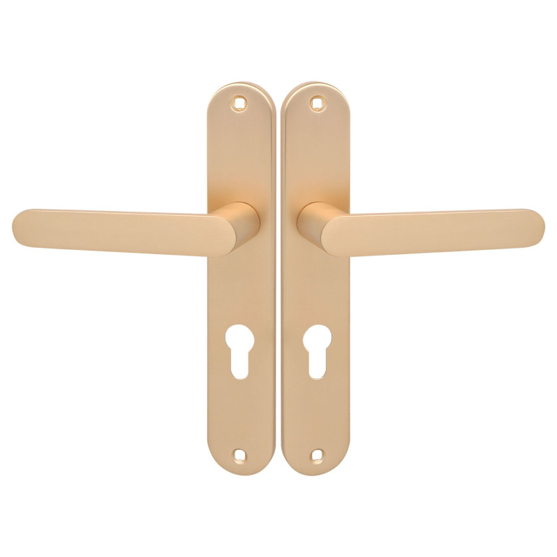 Klamka Wewnętrzna na szyldzie długim na wkładkę Malaga Złota Kuchinox