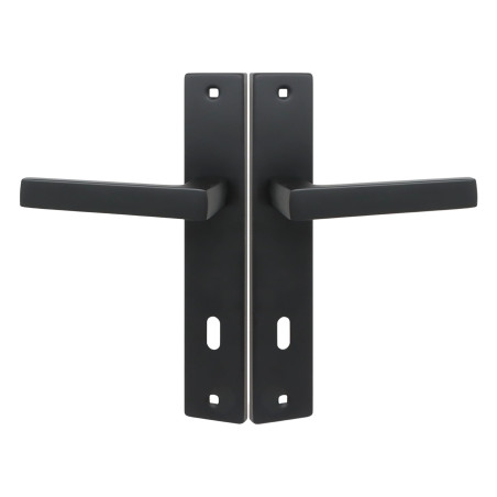 Klamka Wewnętrzna na szyldzie długim 90mm na klucz Rando Czarna Kuchinox KRA_916A