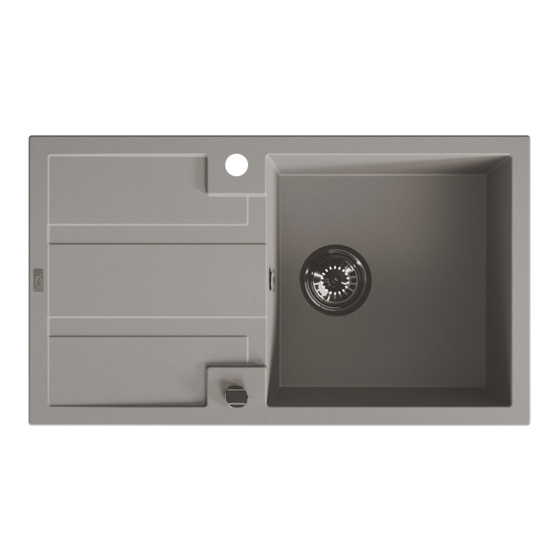 Zlew Zlewozmywak Jednokomorowy Szary z Ociekaczem