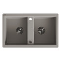 Zlew Zlewozmywak Granitowy Szary 2 Komorowy Barbados