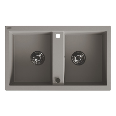 Zlew Zlewozmywak Granitowy Szary 2 Komorowy Barbados