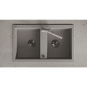 Zlew Zlewozmywak Granitowy Szary 2 Komorowy Barbados