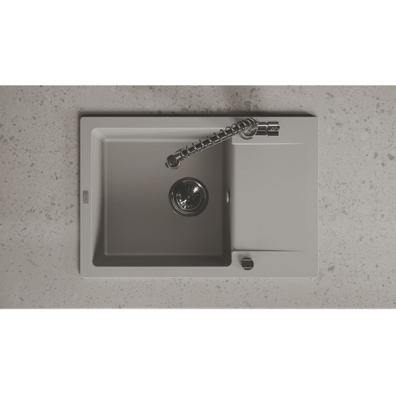 Zlewozmywak Granitowy Jednokomorowy Szary CELEBES