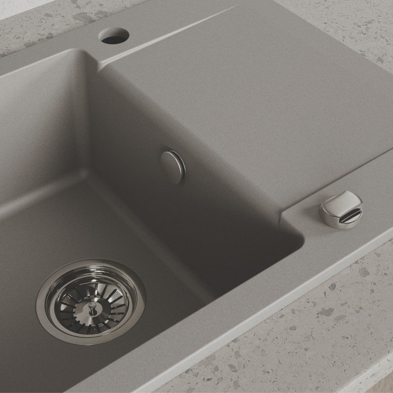 Zlewozmywak Granitowy Jednokomorowy Szary CELEBES