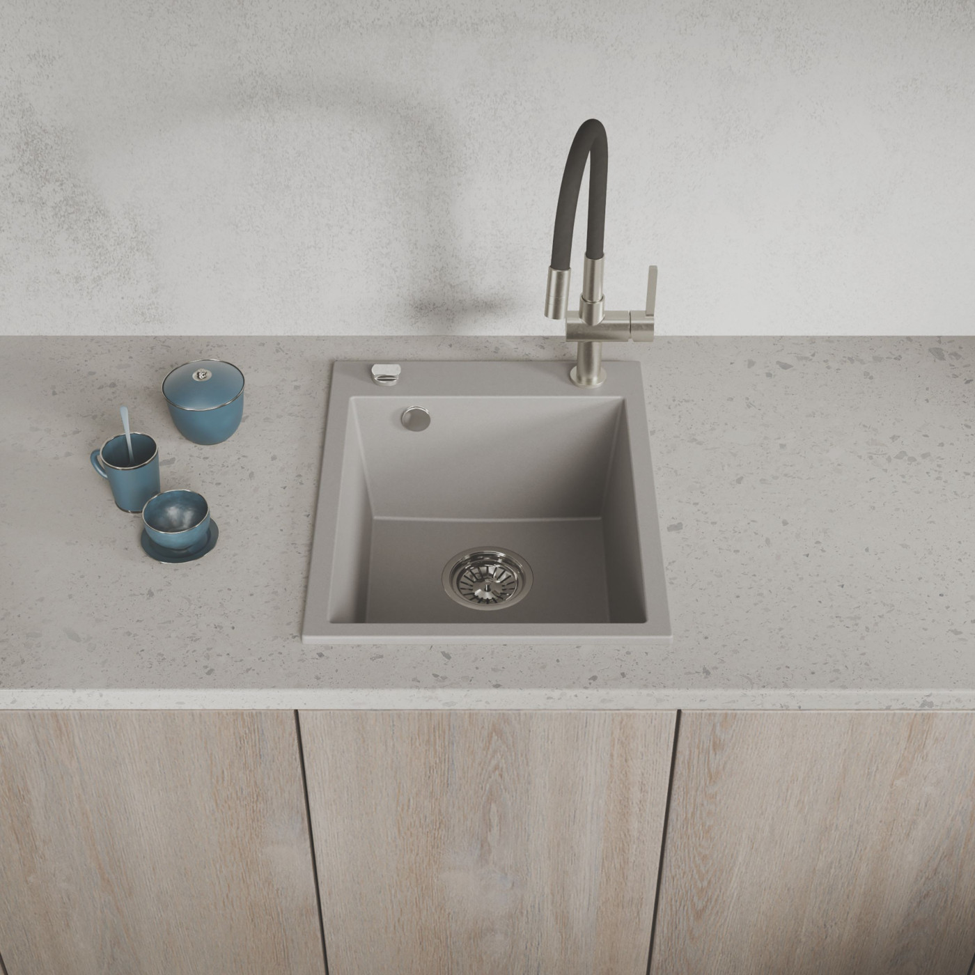 Zlew Zlewozmywak Granitowy Szary CHICHI