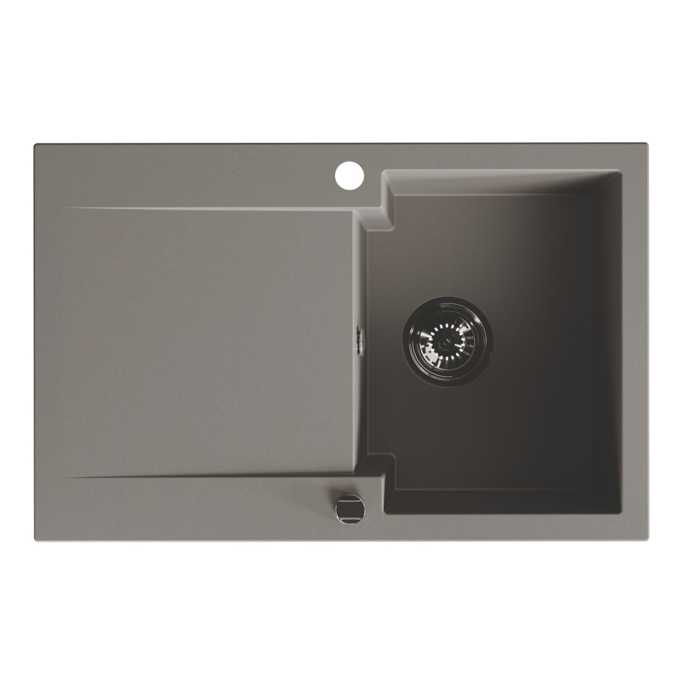 Zlewozmywak Granitowy Z Ociekaczem Chichi Szary 740x480 mm