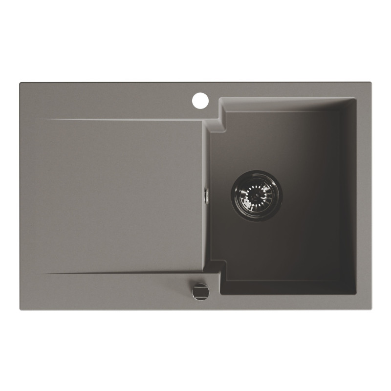 Zlewozmywak Granitowy Z Ociekaczem Chichi Szary 740x480 mm