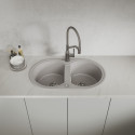 Zlew Zlewozmywak Granitowy Szary 2 Komorowy DAFNE