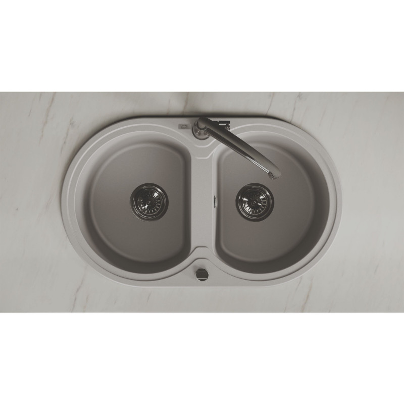 Zlew Zlewozmywak Granitowy Szary 2 Komorowy DAFNE