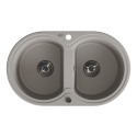 Zlew Zlewozmywak Granitowy Szary 2 Komorowy DAFNE