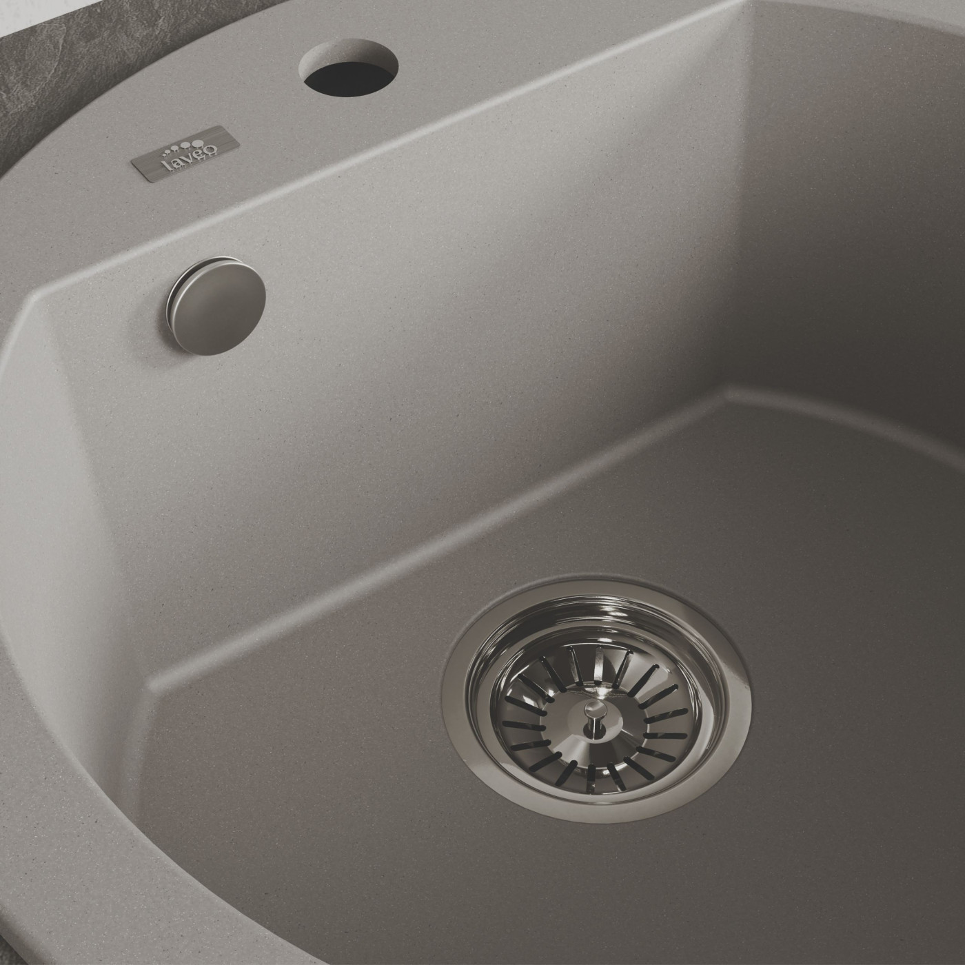 Zlew Zlewozmywak Granitowy Szary Okrągły Dafne