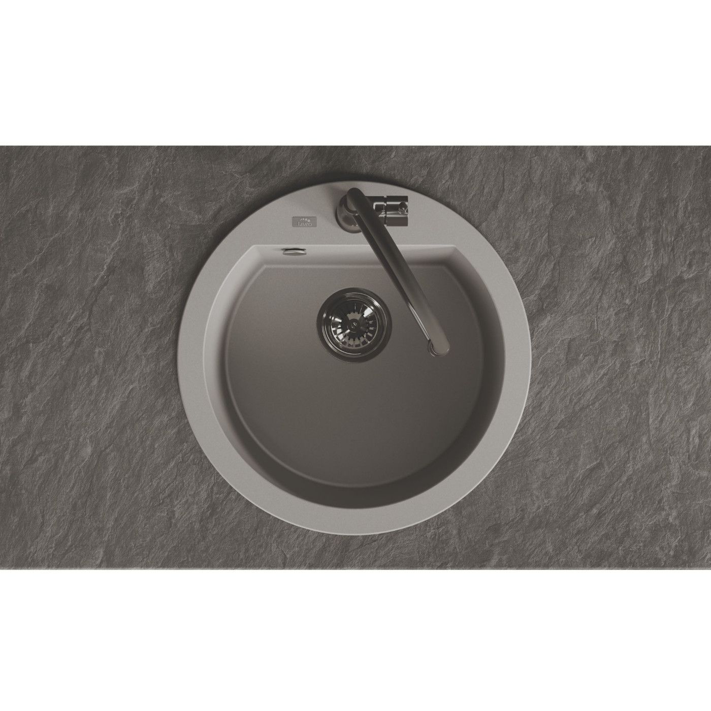 Zlew Zlewozmywak Granitowy Szary Okrągły Dafne