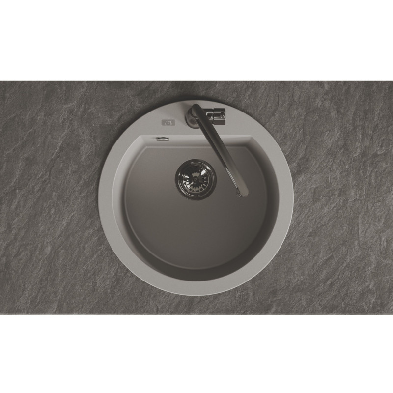 Zlew Zlewozmywak Granitowy Szary Okrągły Dafne