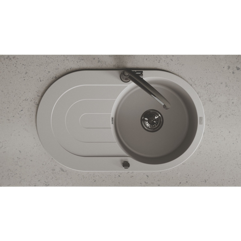 Zlew Zlewozmywak Granitowy Szary z Ociekaczem DAFNE