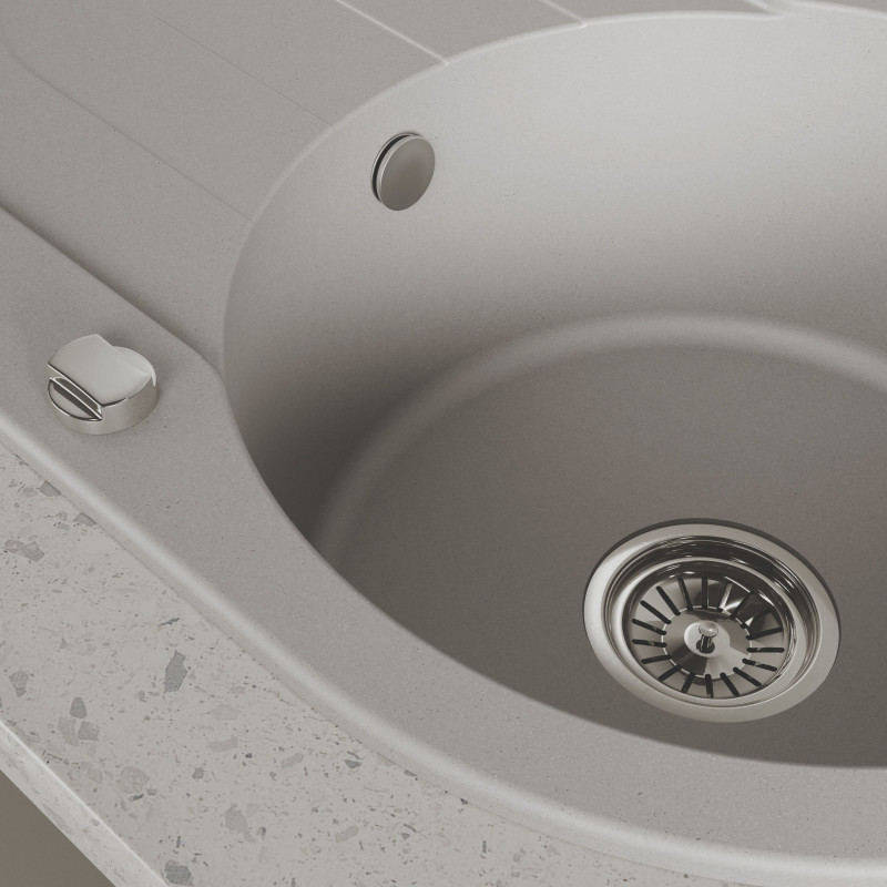 Zlew Zlewozmywak Jednokomorowy Szary z Ociekaczem