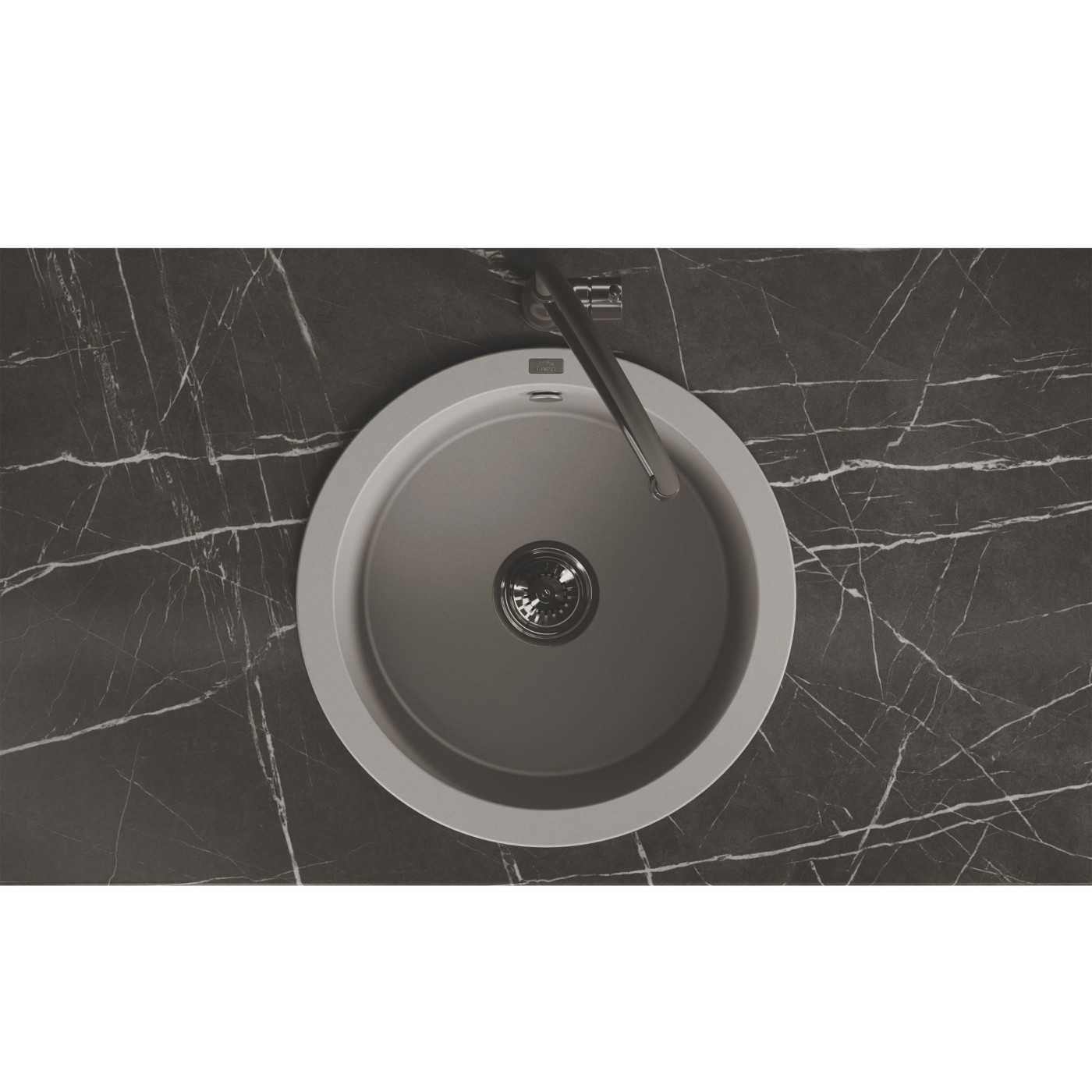 Zlew Zlewozmywak Granitowy Okrągły Szary DAFNE