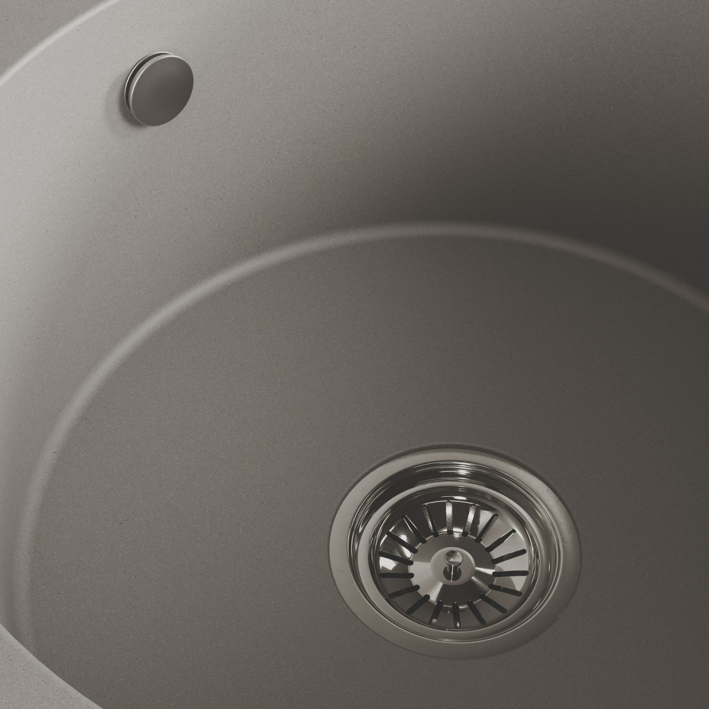 Zlew Zlewozmywak Granitowy Okrągły Szary DAFNE