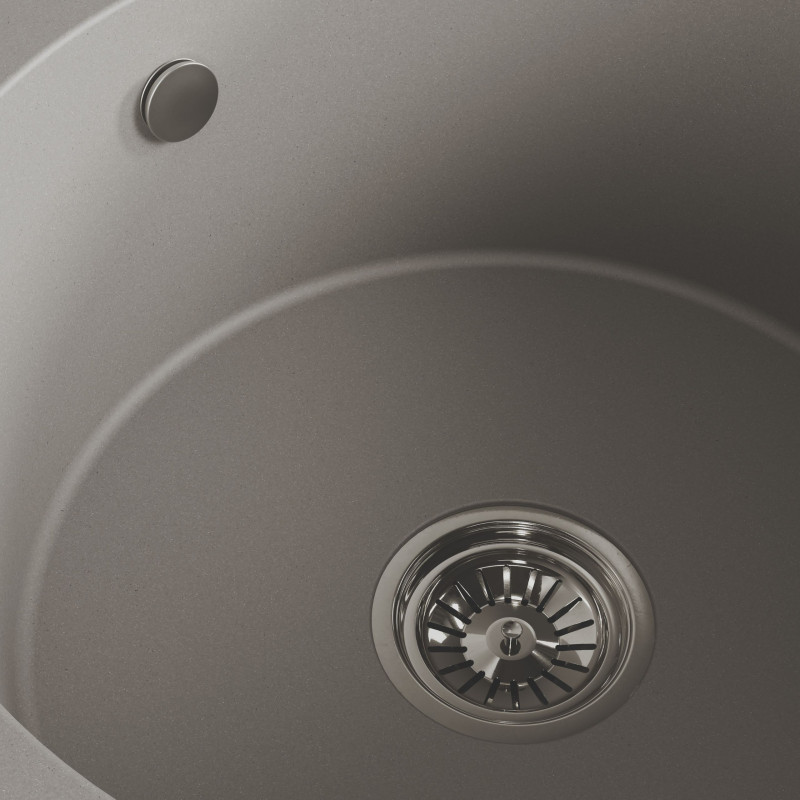 Zlew Zlewozmywak Granitowy Okrągły Szary DAFNE