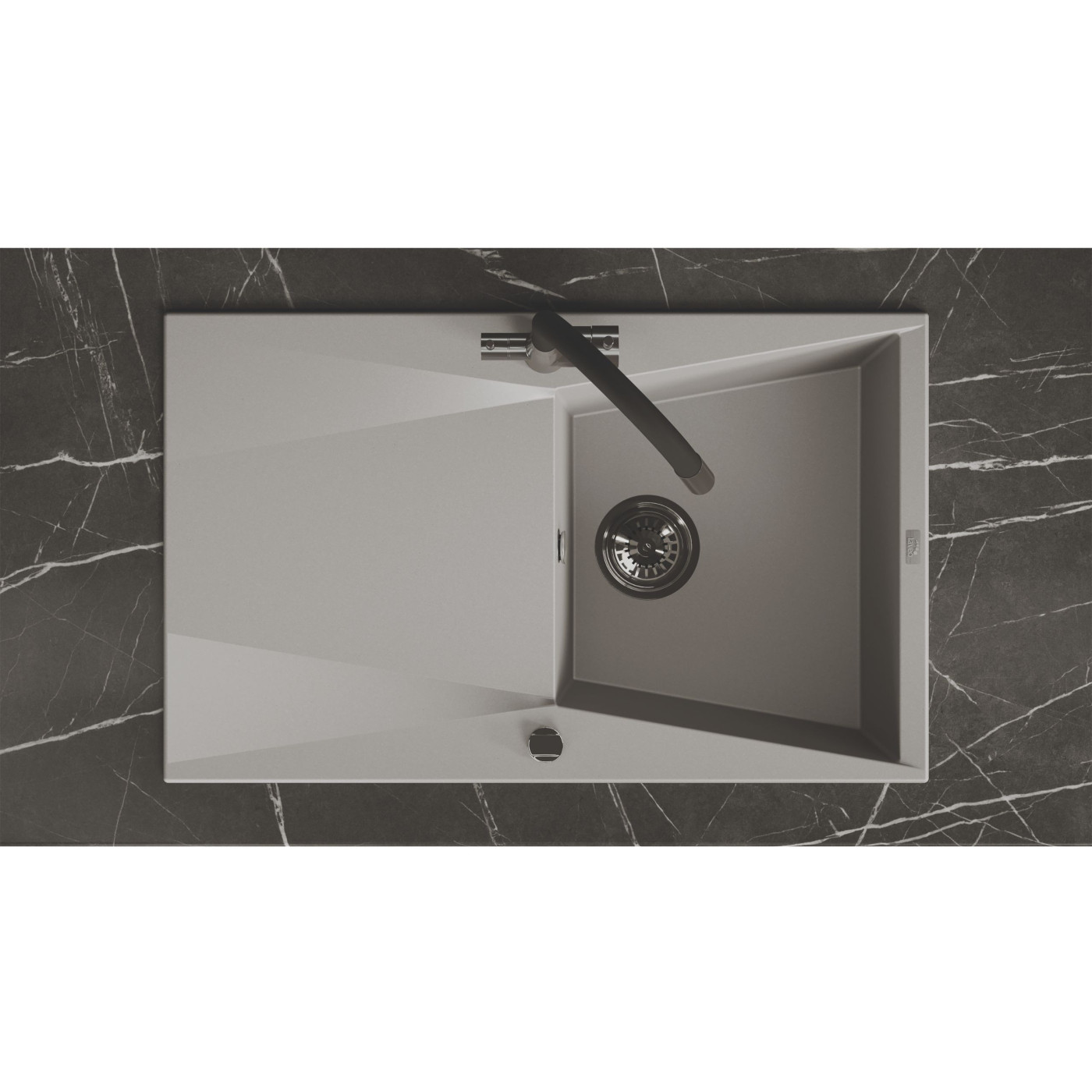 Zlew Zlewozmywak Jednokomorowy z Ociekaczem Granitowy Szary GRENADA Zlew Zlewozmywak Jednokomorowy z Ociekaczem Granitowy Szary GRENADA