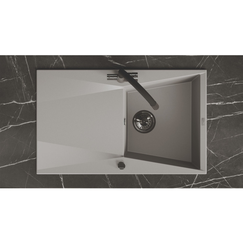 Zlew Zlewozmywak Jednokomorowy z Ociekaczem Granitowy Szary GRENADA Zlew Zlewozmywak Jednokomorowy z Ociekaczem Granitowy Szary GRENADA