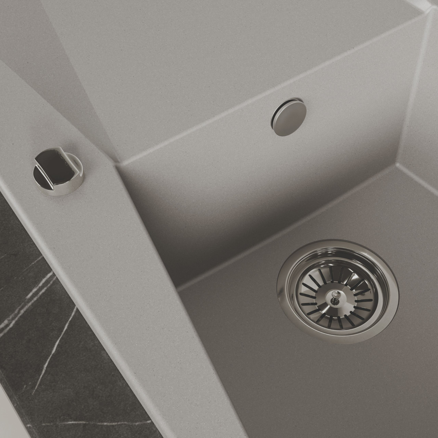 Zlew Zlewozmywak Jednokomorowy z Ociekaczem Granitowy Szary GRENADA Zlew Zlewozmywak Jednokomorowy z Ociekaczem Granitowy Szary GRENADA