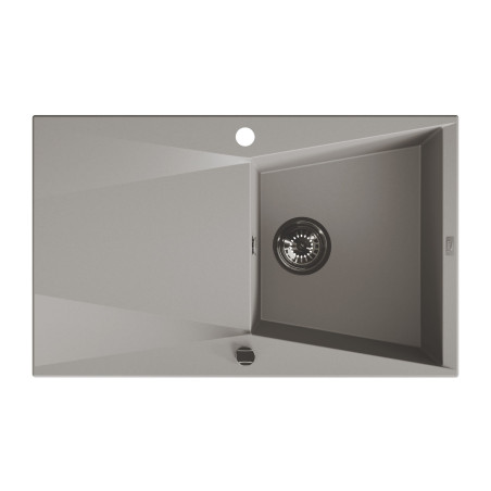 Zlew Zlewozmywak Jednokomorowy z Ociekaczem Granitowy Szary GRENADA
