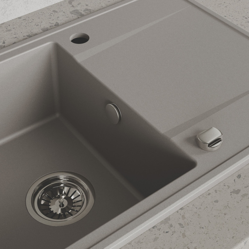 Zlewozmywak Granitowy Jednokomorowy Szary