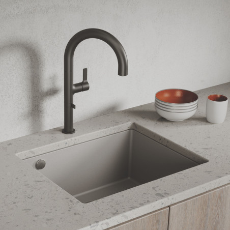 Zlew Zlewozmywak Granitowy Szary Podwieszany IBIZA Zlew Zlewozmywak Granitowy Szary Podwieszany IBIZA